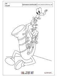 Saksofon boyama sayfaları